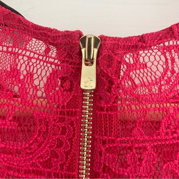 Sandro Paris Red Lace Bustier Style Cocktail Short Dress Size Small - Picture 5 of 13